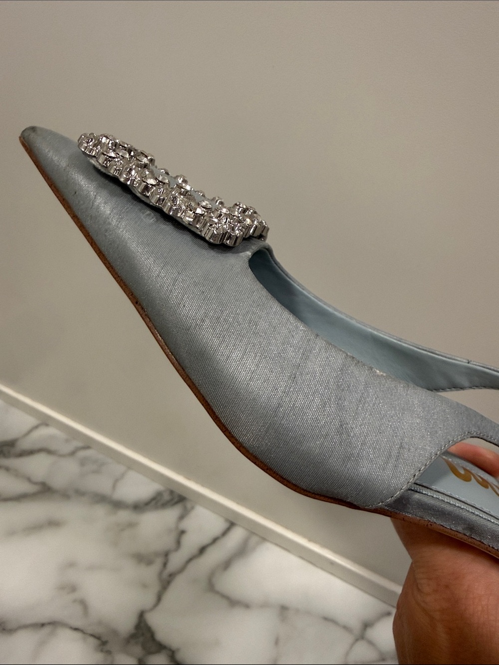 Sam Edelman Kaitlyn Sling Back Heels in Cape Blue 5.5 Womens wedding - Picture 6 of 11